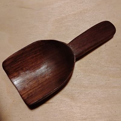 Sugar Scoop / Walnut Hand Carved Kitchen Scoop