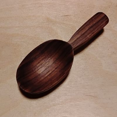 Walnut Coffee Scoop / Hand Carved Scoop