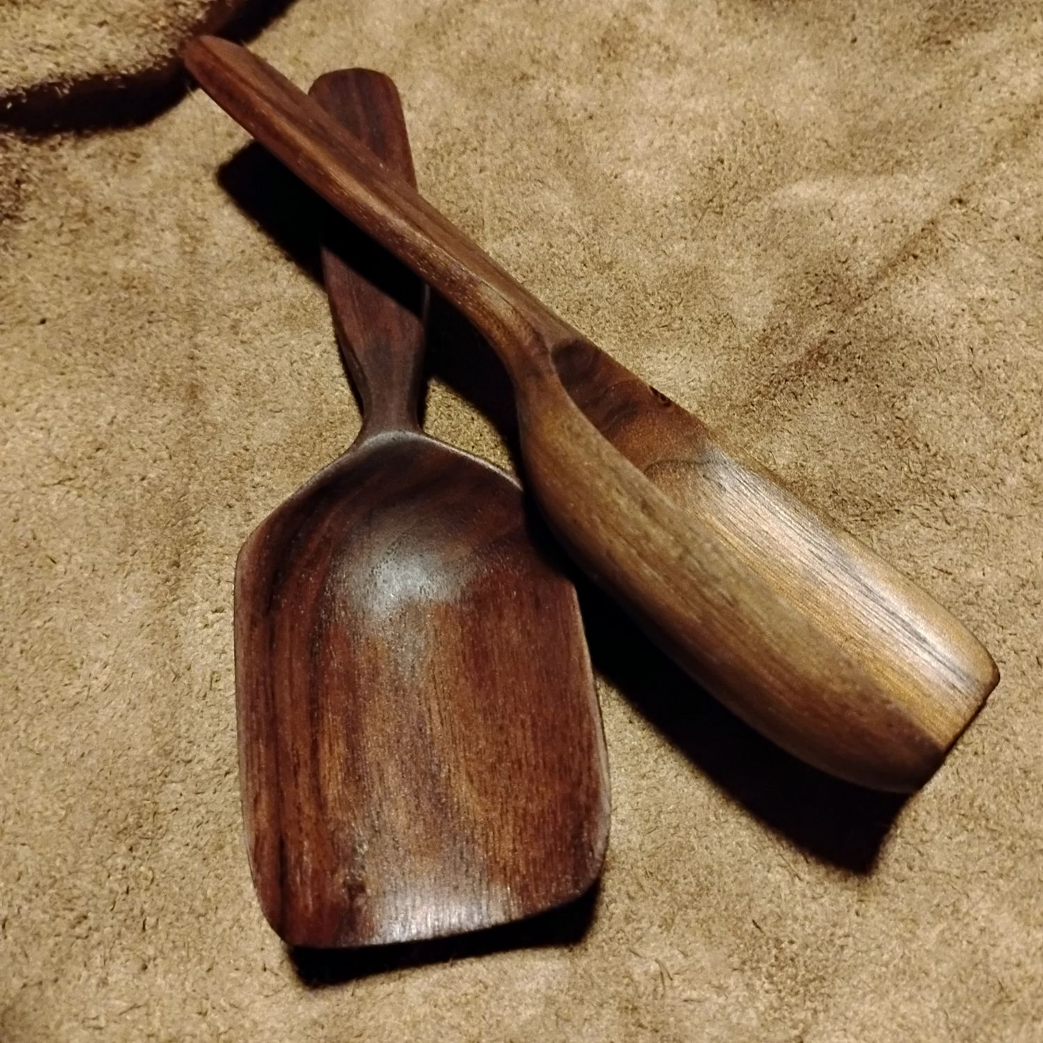 Pair of Walnut Kitchen Scoops