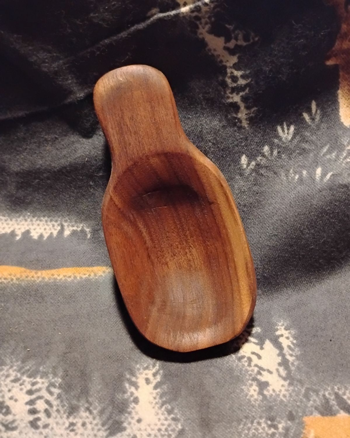 Walnut Palm Held Coffee Scoop