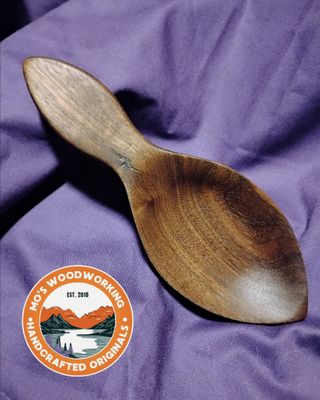 Walnut Hand Carved Spoon Rest
