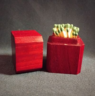 Padauk Matches Container