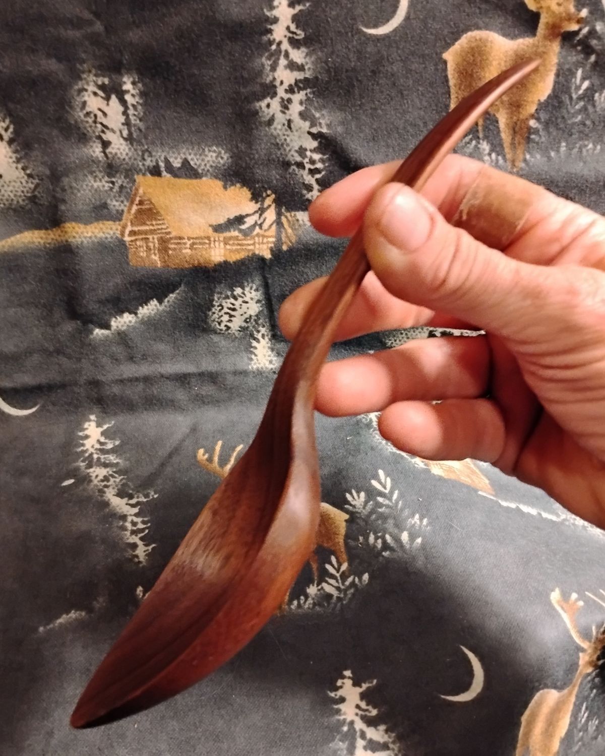 Serving Spoon / Hand Carved Walnut Woodware