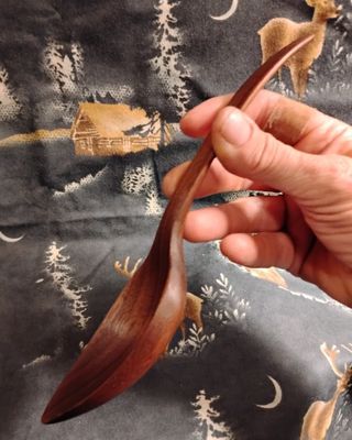 Serving Spoon / Hand Carved Walnut Woodware