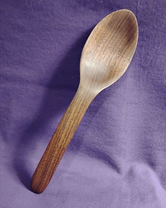 Cooking / Serving Spoon / Walnut / Hand Carved