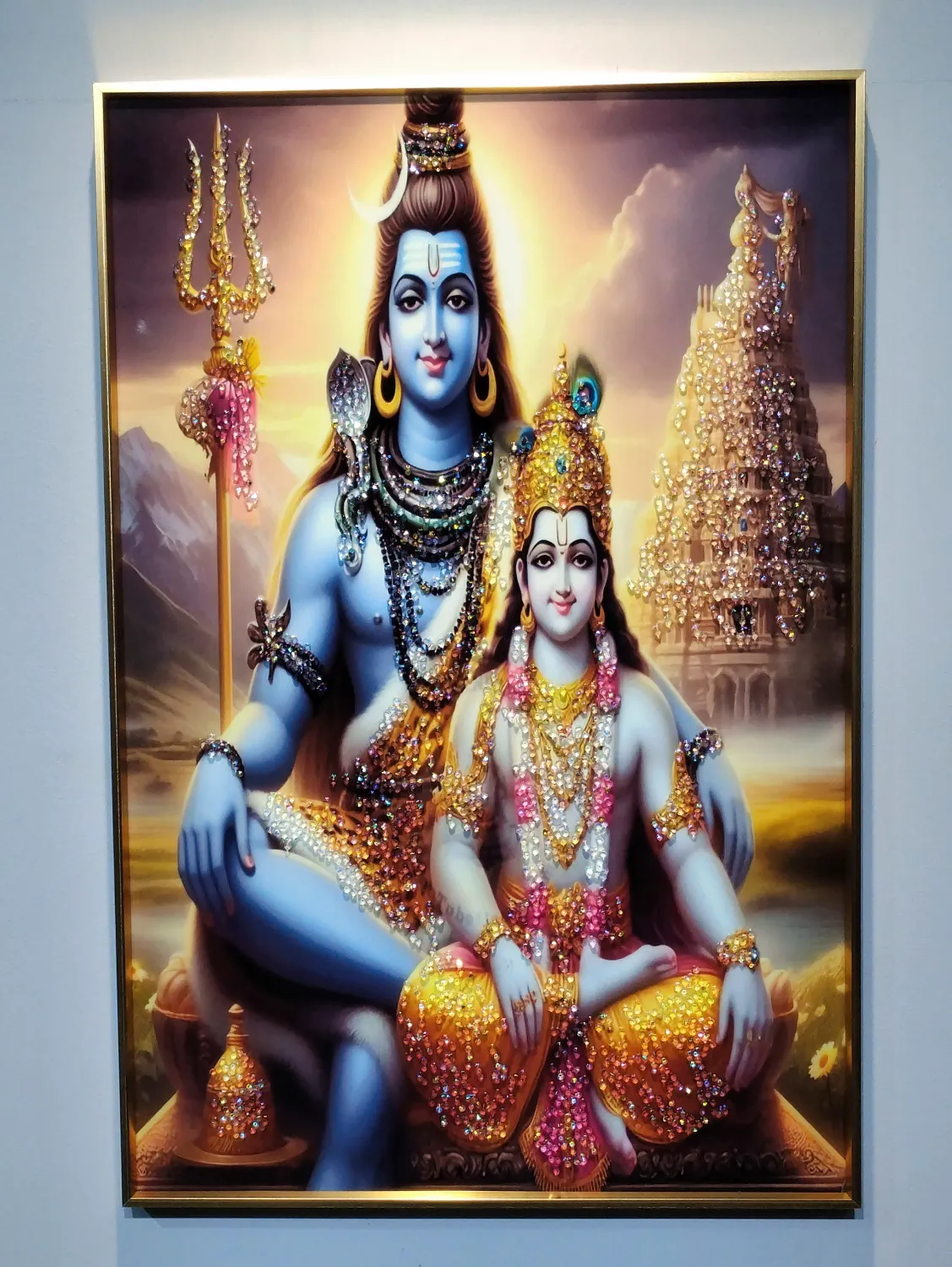 Shiva &amp; Parvati Crystal Frame