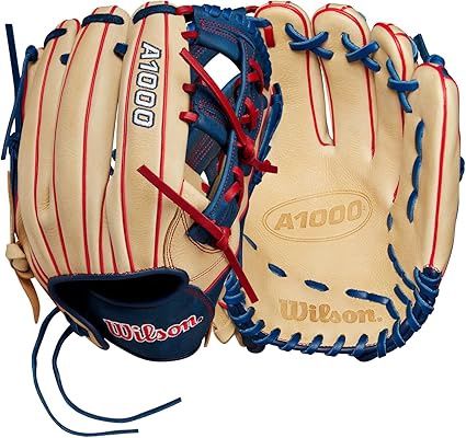 Wilson A1000 Cream/Red/Blue 12&quot; RHT