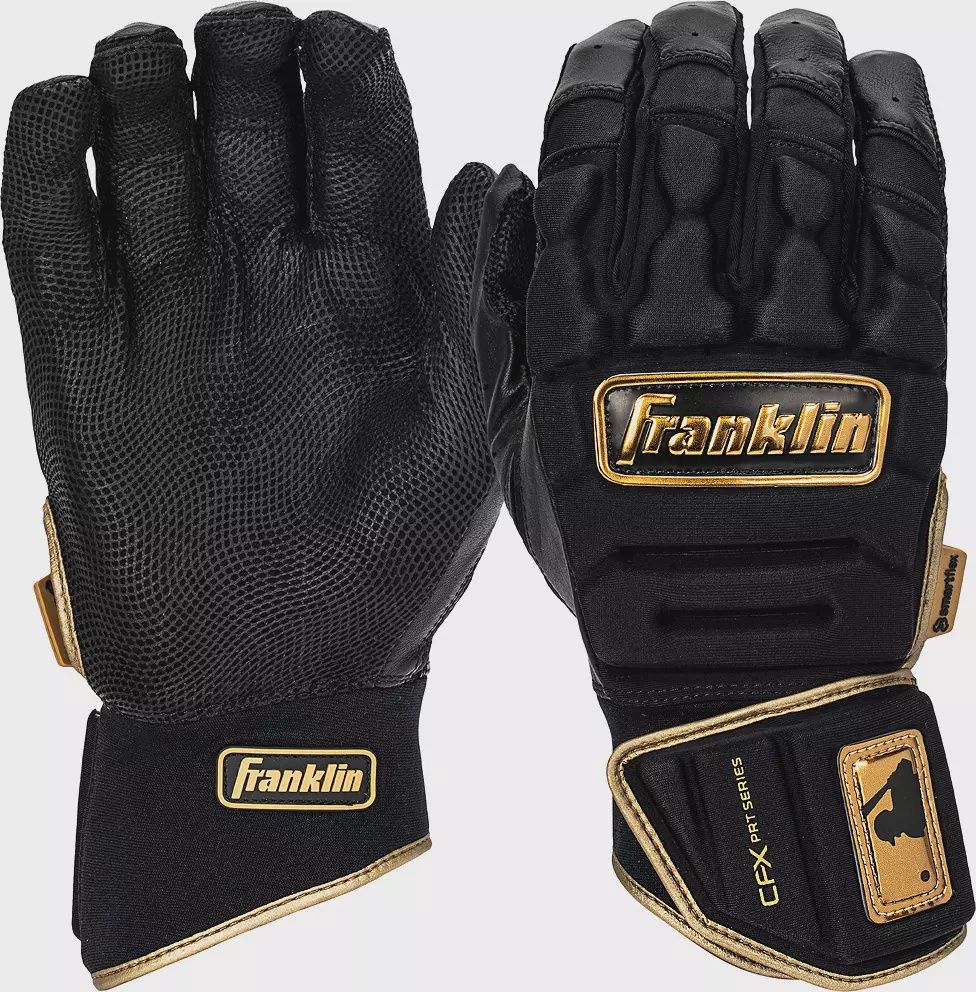 Franklin CFX PRT Black/Gold Adult Batting Gloves, Size: Adult X Large
