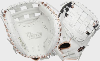 Rawlings FP Catchers Mitt Liberty Advanced White/Black/Rose Gold RHT 33&quot;