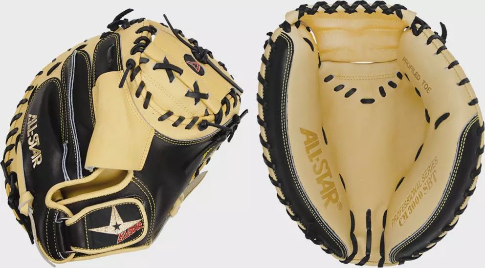 All-Star Pro Elite Catcher&#39;s Mitt Black/Tan BB 32&quot;