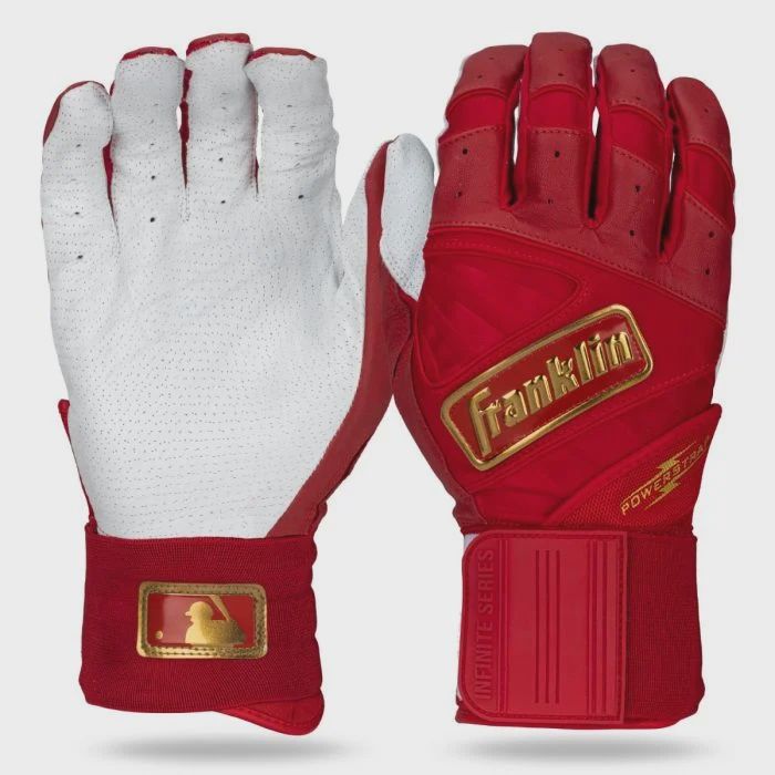 Franklin Powerstrap Infinite Series Red Batting Gloves Adult, Size: Adult Small