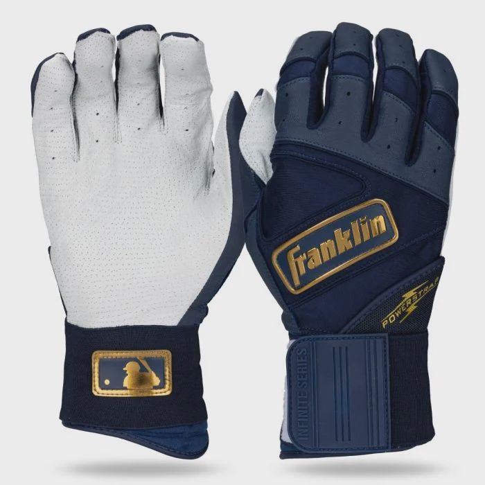 Franklin Powerstrap Infinite Series Navy Batting Gloves Adult, Size: Adult Small