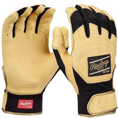 Rawlings Pro Preferred Batting Gloves Black/Camel, Size: Adult Small