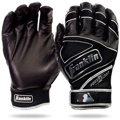 Franklin Powerstrap Black Adult Batting Gloves