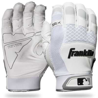 Franklin Shok-Sorb X White/Chrome Adult Batting Gloves