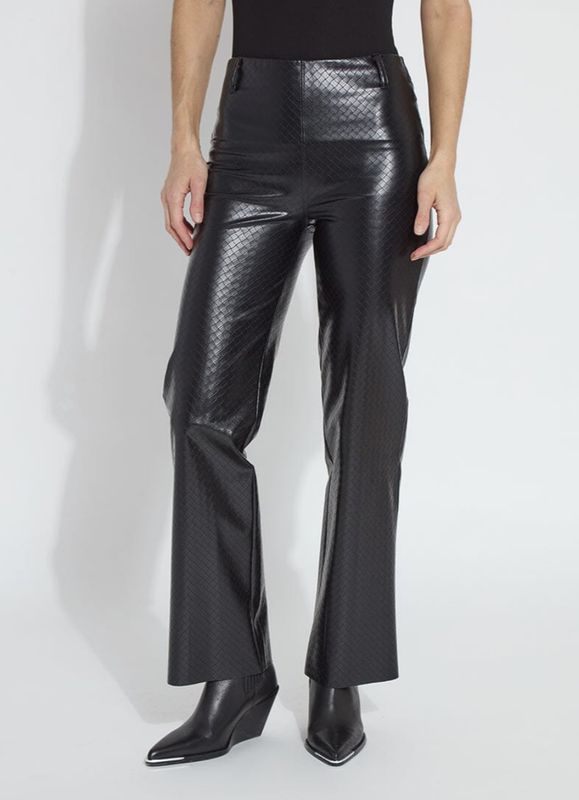 Black Wicker Straight Flare Pant
