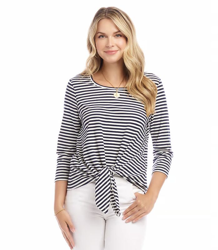 Stripe Tie-Front Top