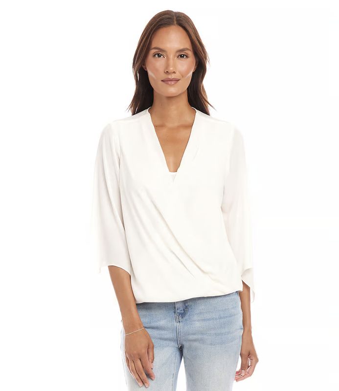 Cream Crossover Blouse