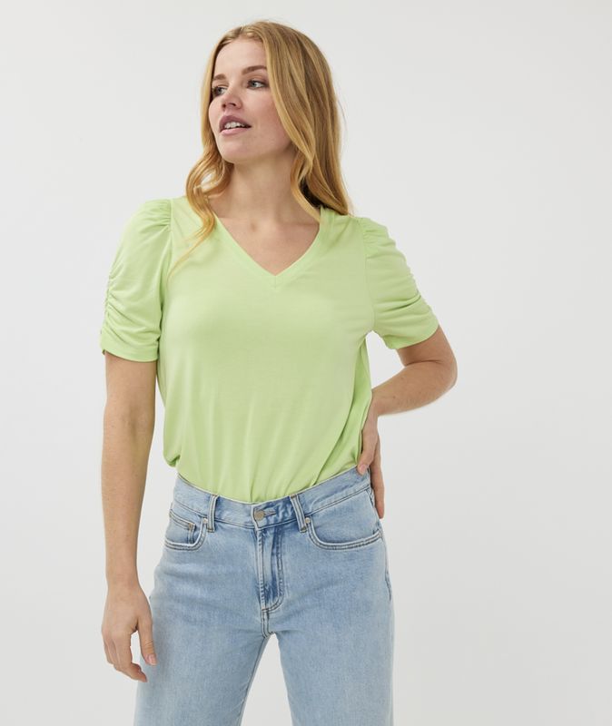 Apple Green Puff Sleeve Top