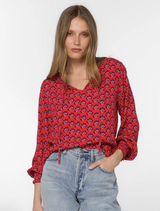 Penny Abstract Leaf Blouse