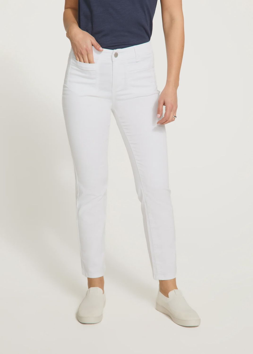 White Christina Straight Leg