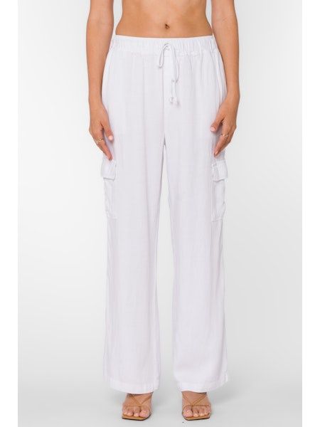 White Lynlee Drawstring Pant