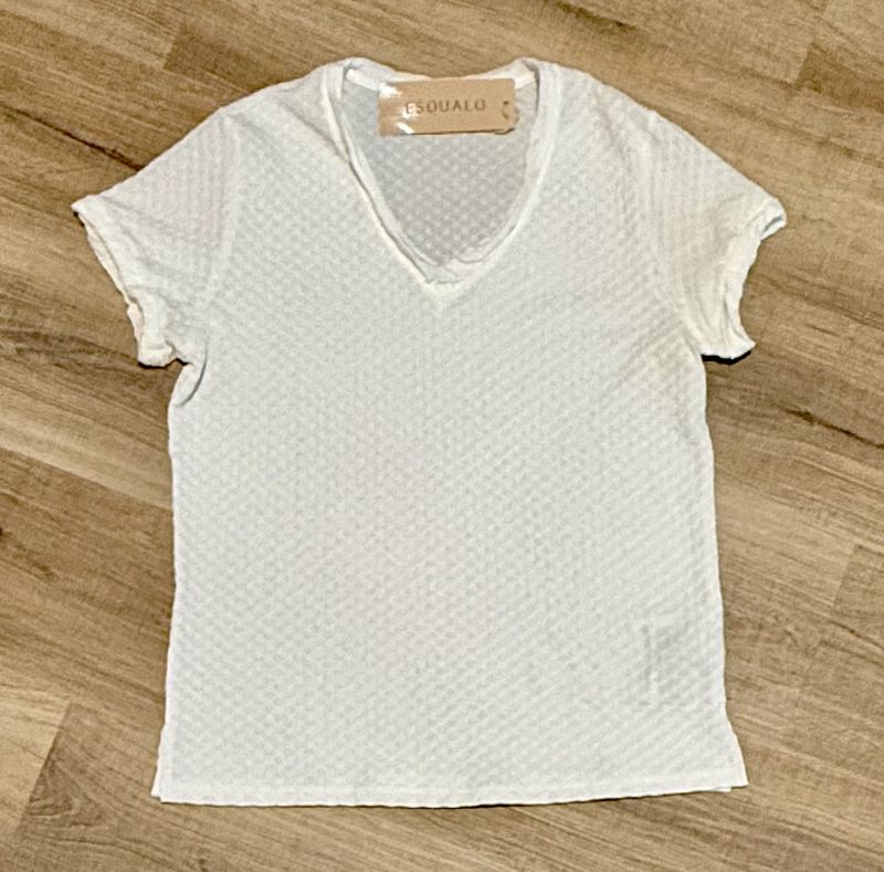 Quilted Off-White Tee