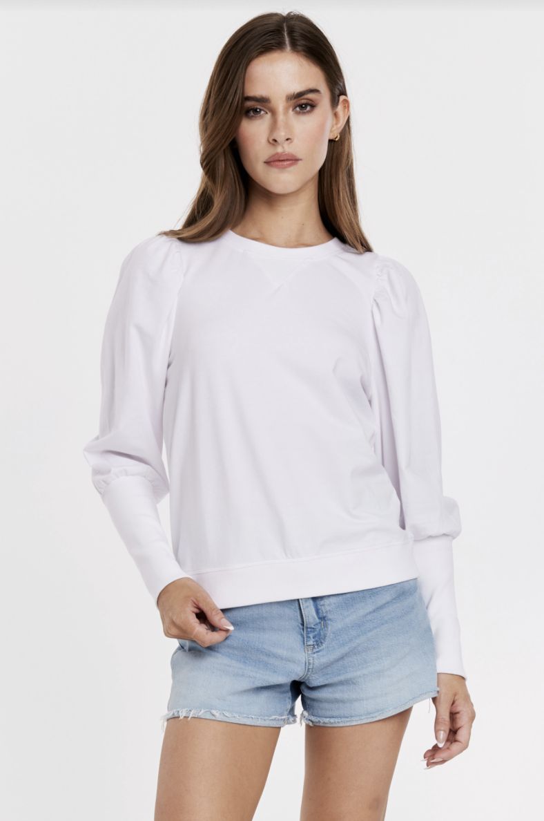 White Tara Puff-Sleeve Top