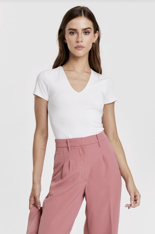 White V-Neack Roma Top
