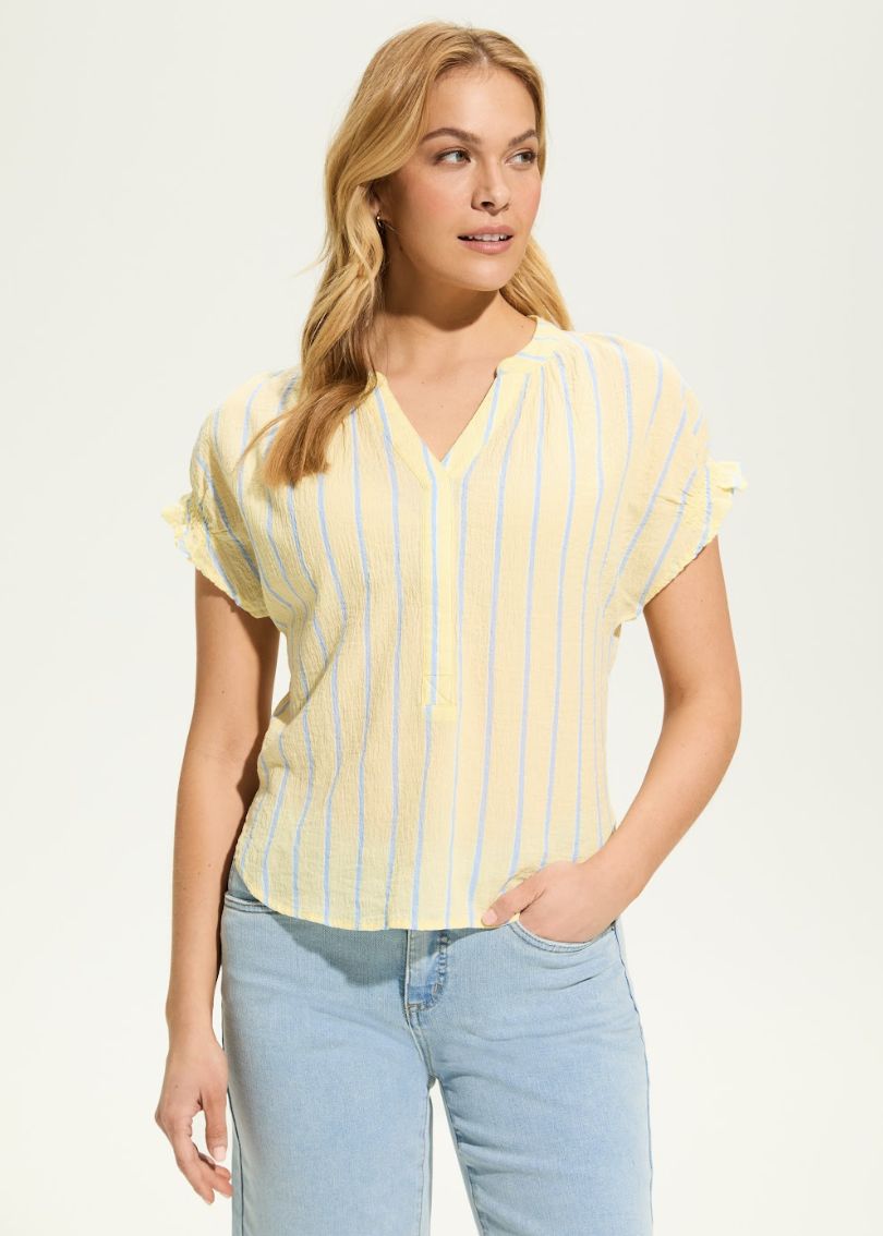 Crinkle Stripe Top
