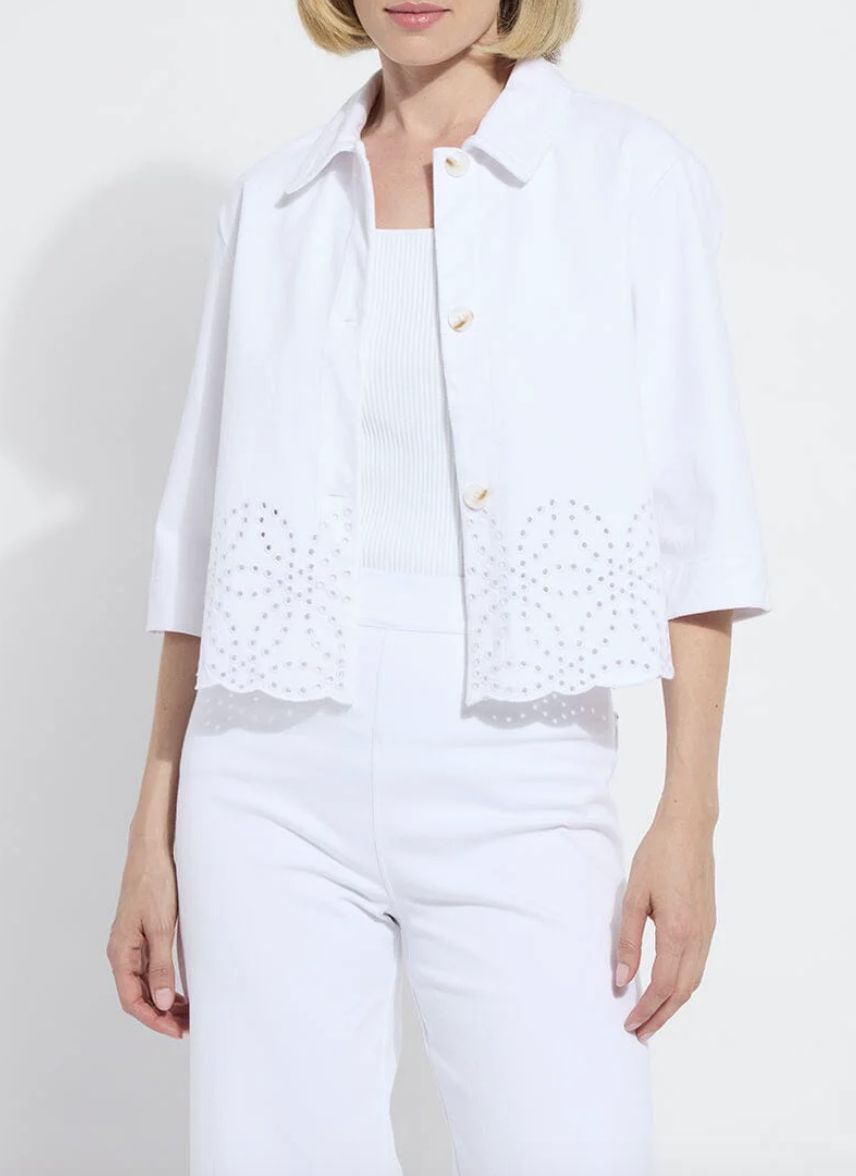 Gem Eyelet Embroidered Jacket
