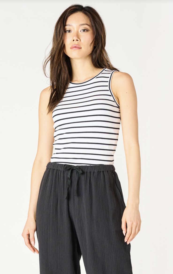 Blk/Wht Stripe Tank