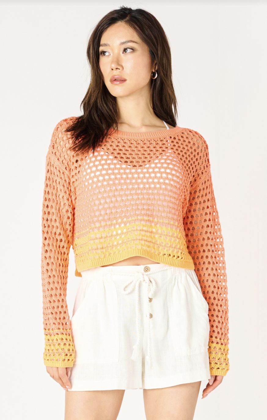 Orange Sunset Crochet Sweater