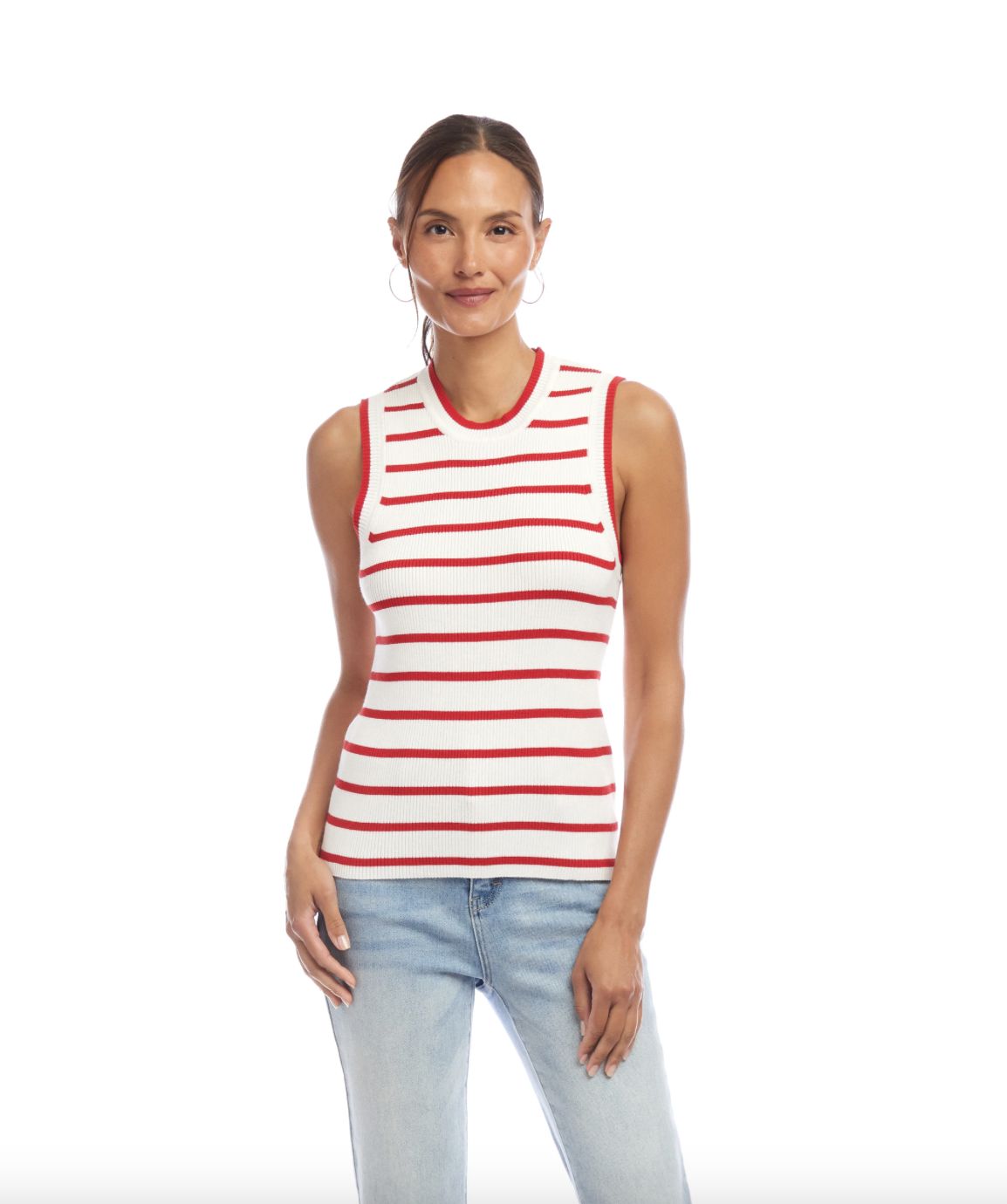 Red Stripe Sweater Tank