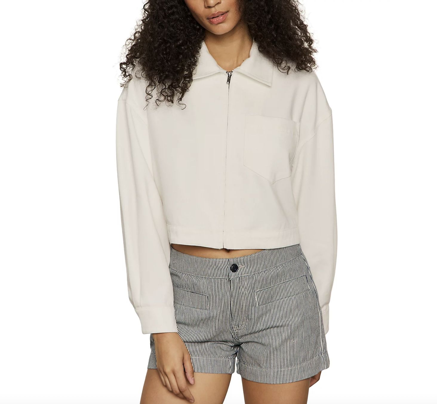 White Crop Paperboy Jacket