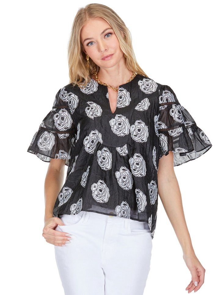 Black/White Floral Blouse