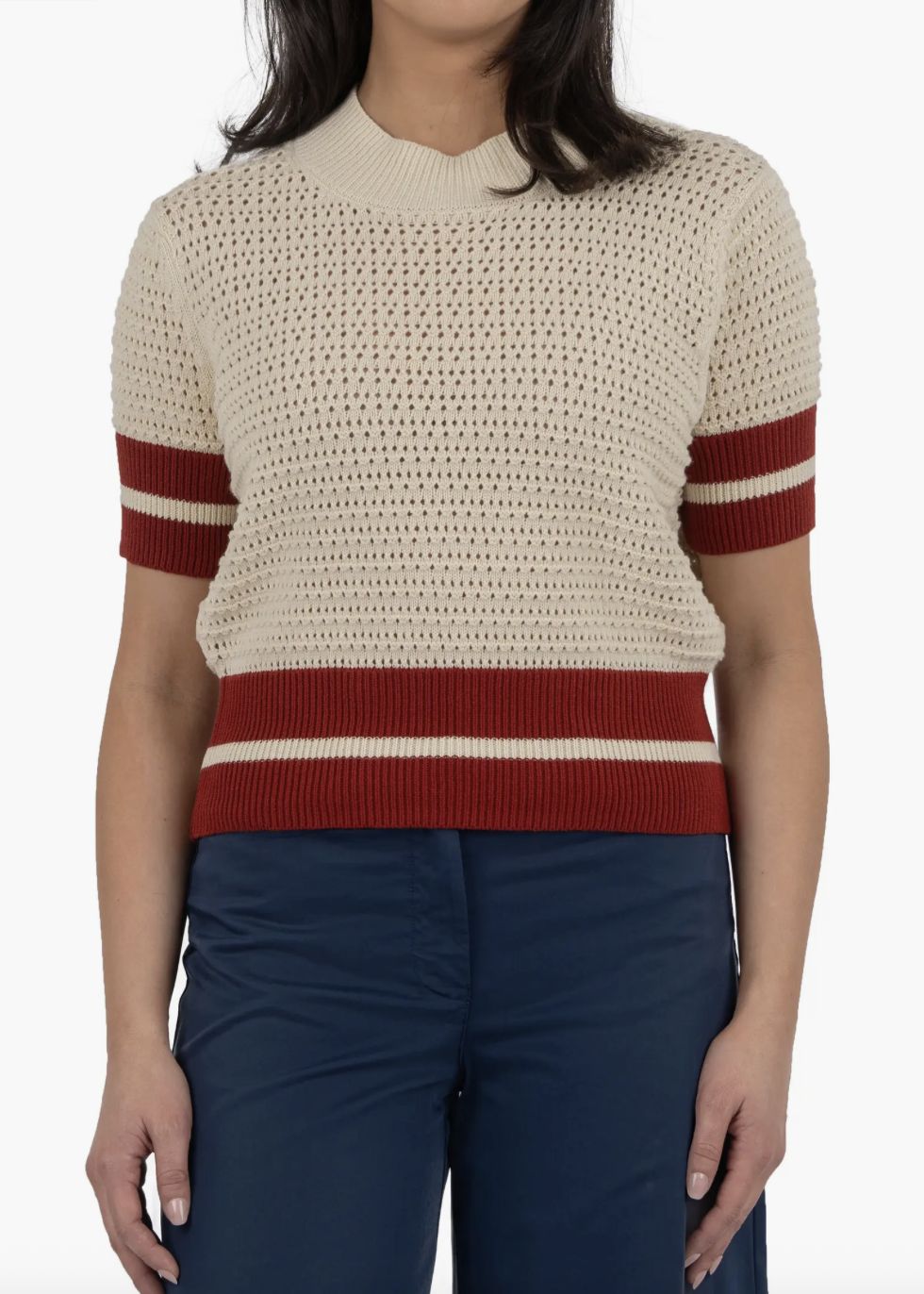 Rust Stripe SS Sweater