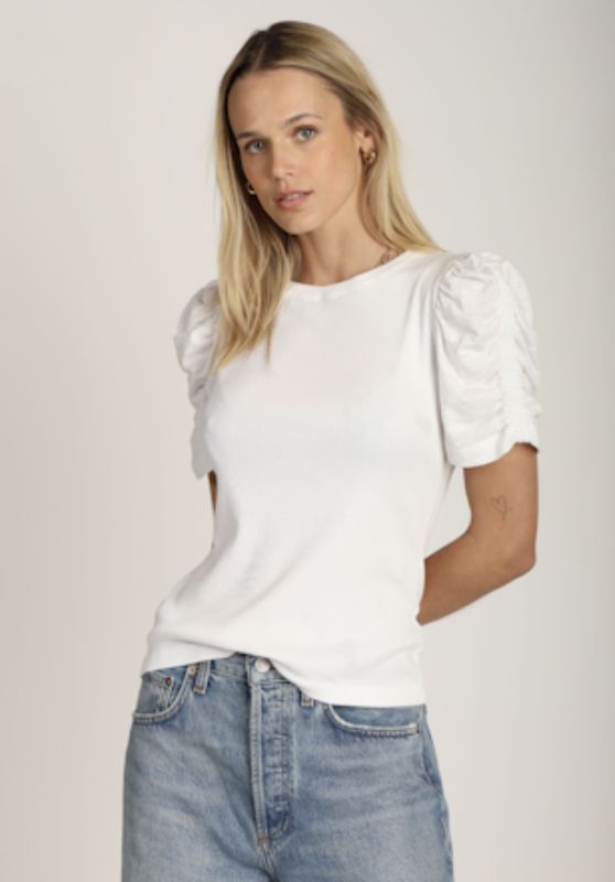 White Smock Sleeve Tee
