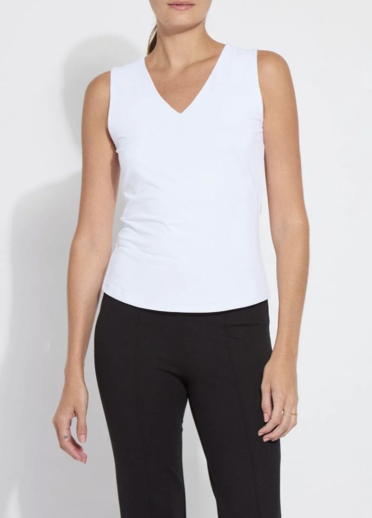White Essential V-Neck Shell