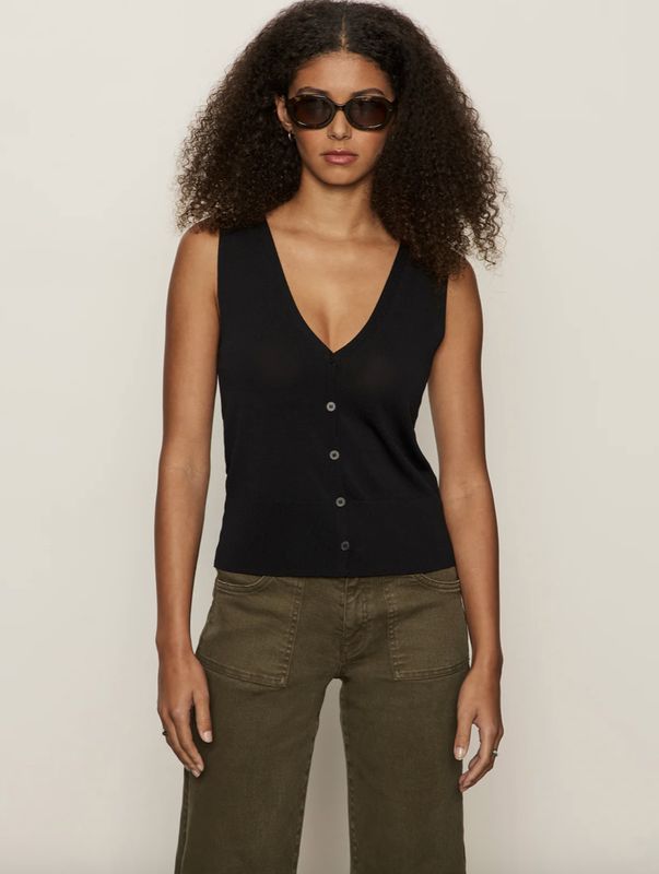 Blk Button-Down Tank