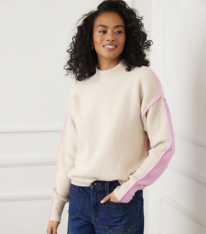 Pink Sand Mock Neck Sweater