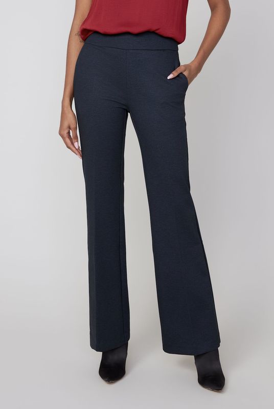 Navy Knit Ponte Pant