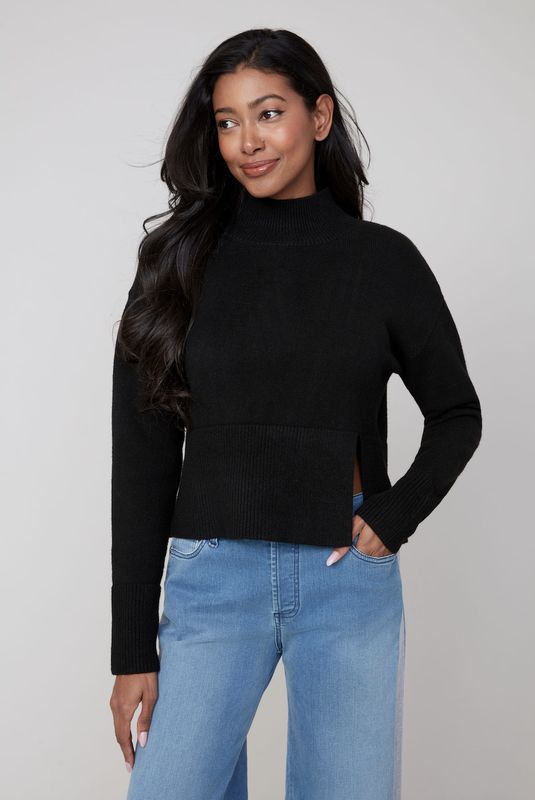 Black Mock Neck Sweater