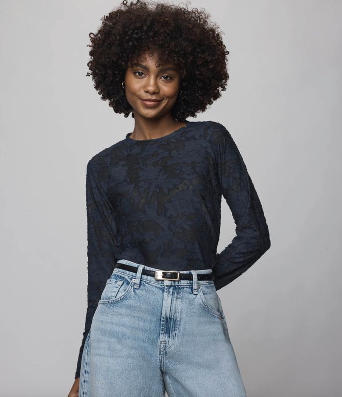 Ice Navy Cecilia Floral Tee