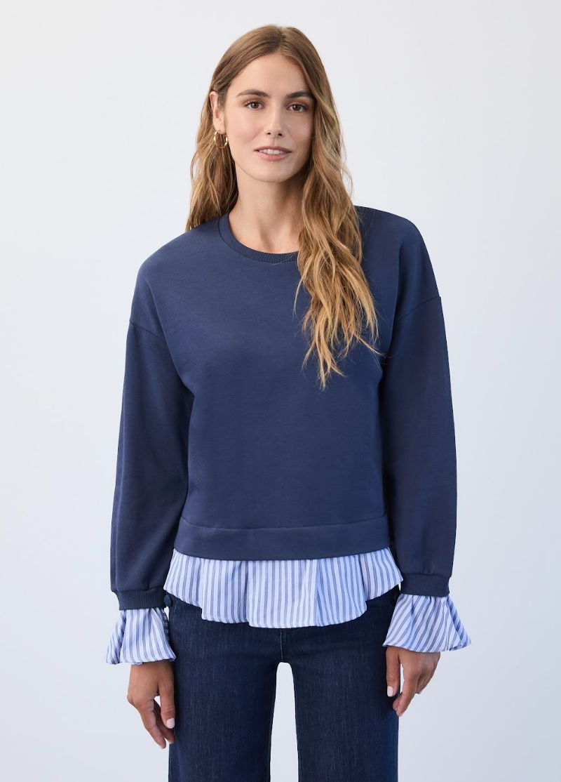 Navy Two-For Sweater