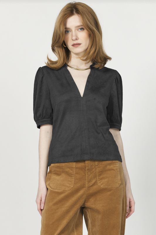Blk Suede Kalia Top