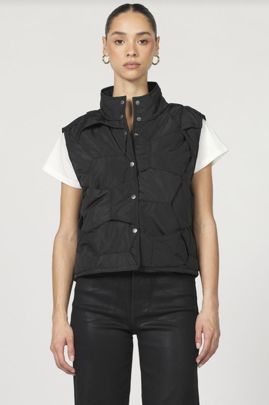 Blk Lynn Quilted Vest