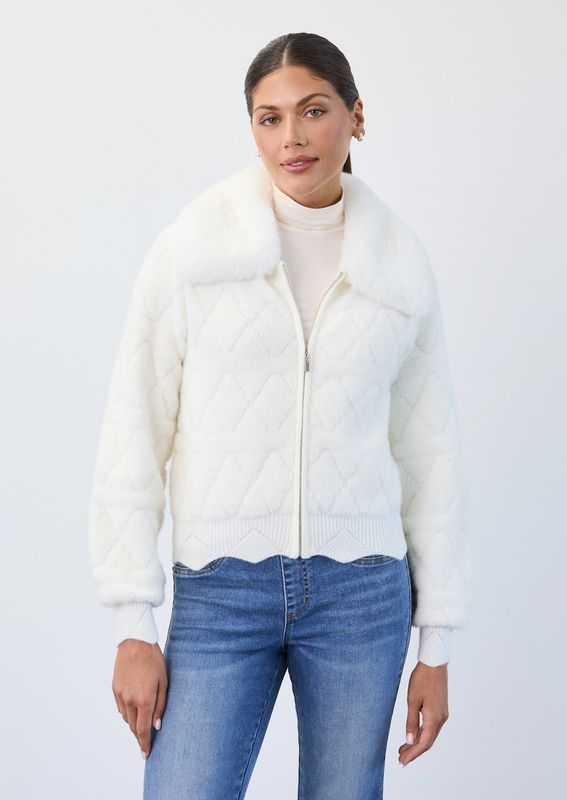 Detachable Collar Sweater Bomber