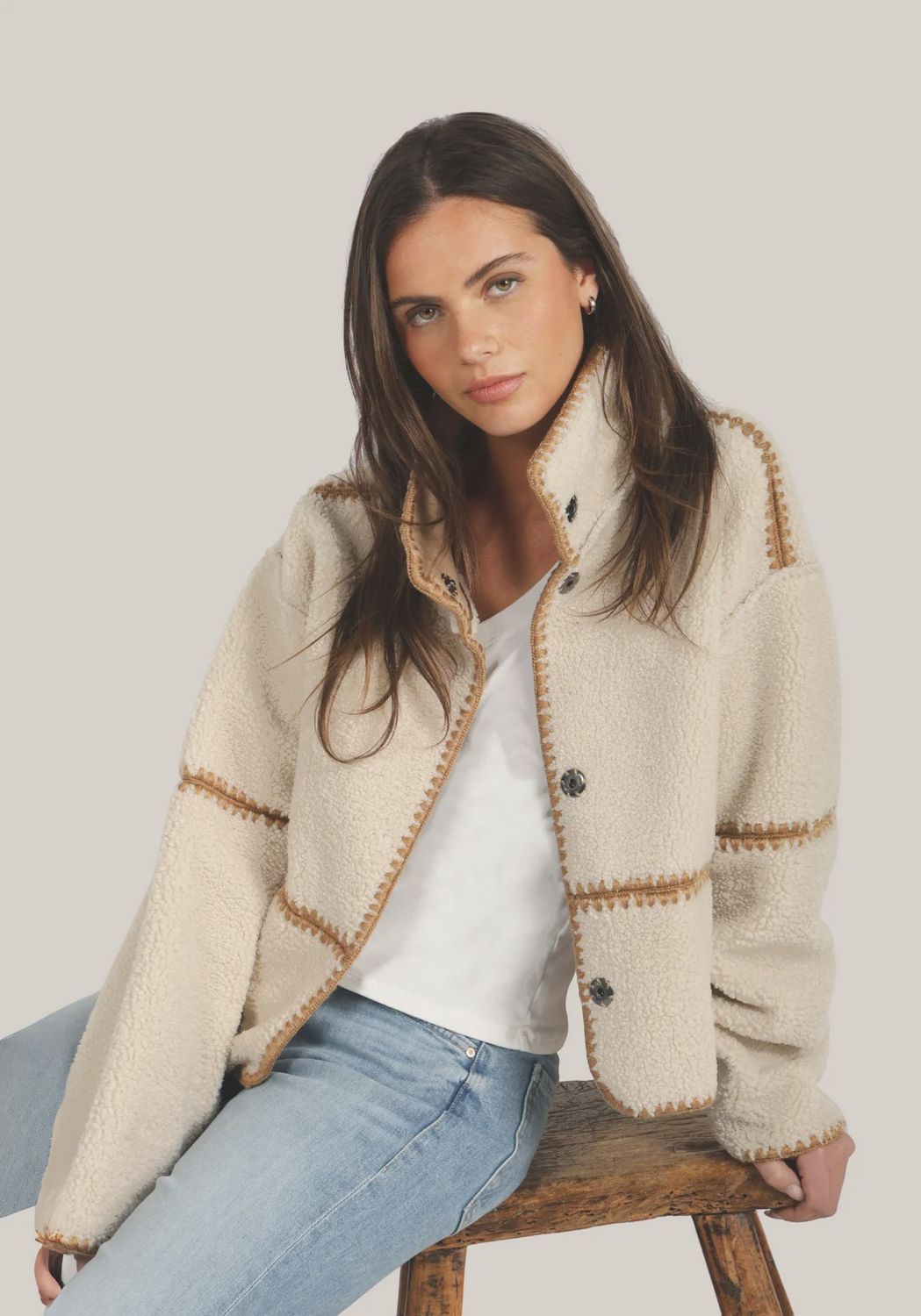 Brown Casey Stitched Jacket