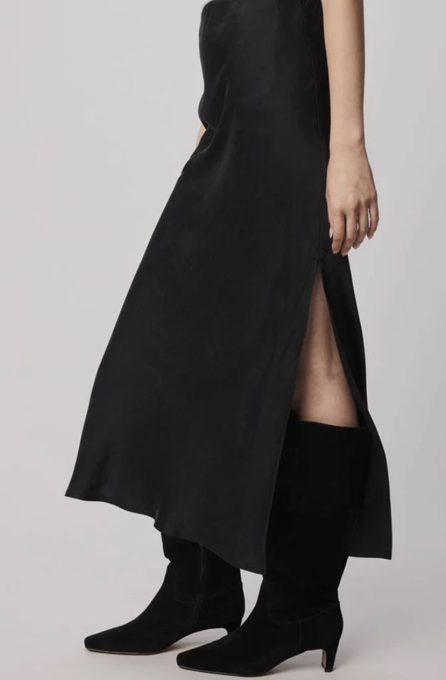 Black Satin Skirt